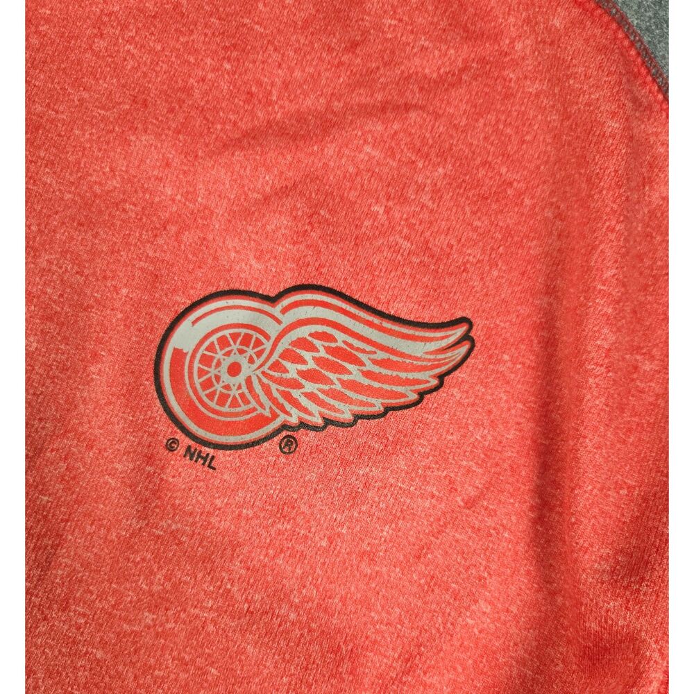 NHL Official Licensed Detroit Red Wings Quarter Zip Pullover Mens XL Red Grey